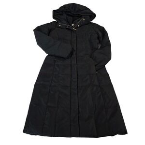 Cole Haan Hooded Puffer‎ Coat Womens Black XS/TP Full Zip Down & Feathers